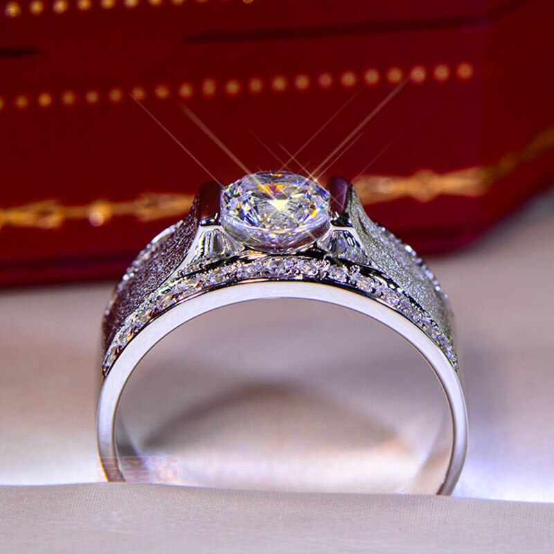 18K Gold Ring with 1ct D VVS Moissanite for Men - Engagement & Wedding