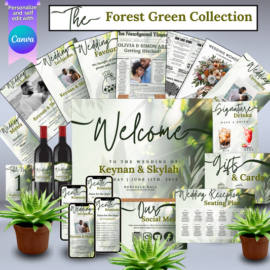 The Forest Green Wedding Bundle Template