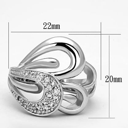 Clear AAA Grade CZ Rhodium-Plated Brass Ring