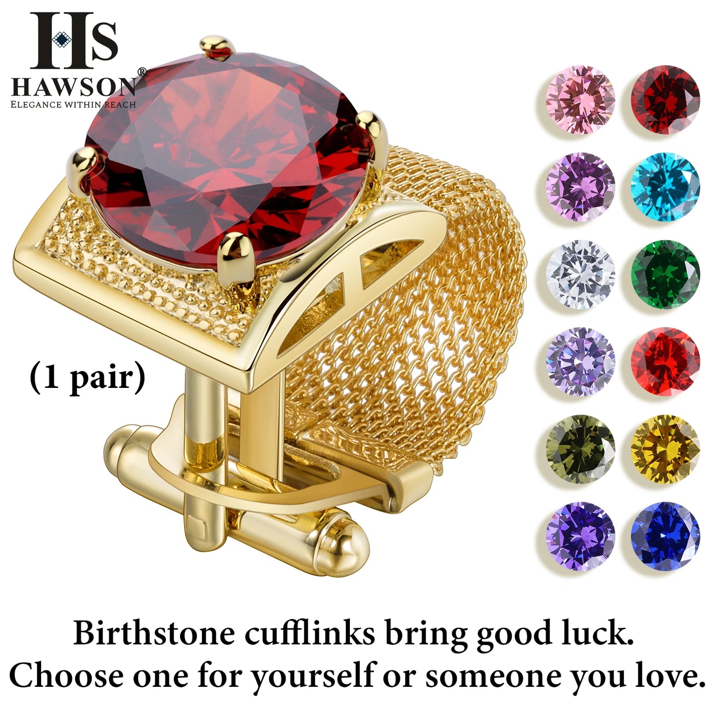 Luxury Shiny Crystal--Cufflinks for Mens with Chain, French Shirt