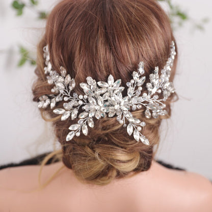 Bridal Vintage Silver Full Rhinestones Big Hair Comb Bridal Shinny