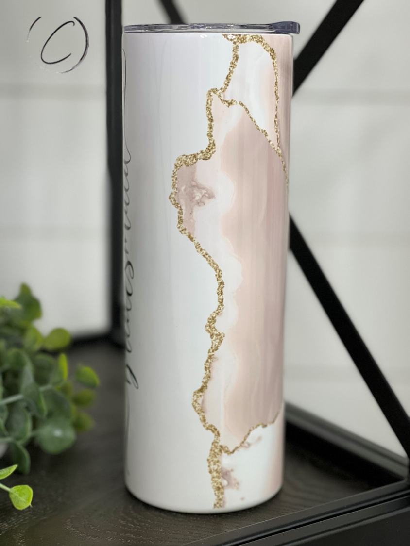 Bridesmaid Blush Geode 20oz Skinny Tumbler