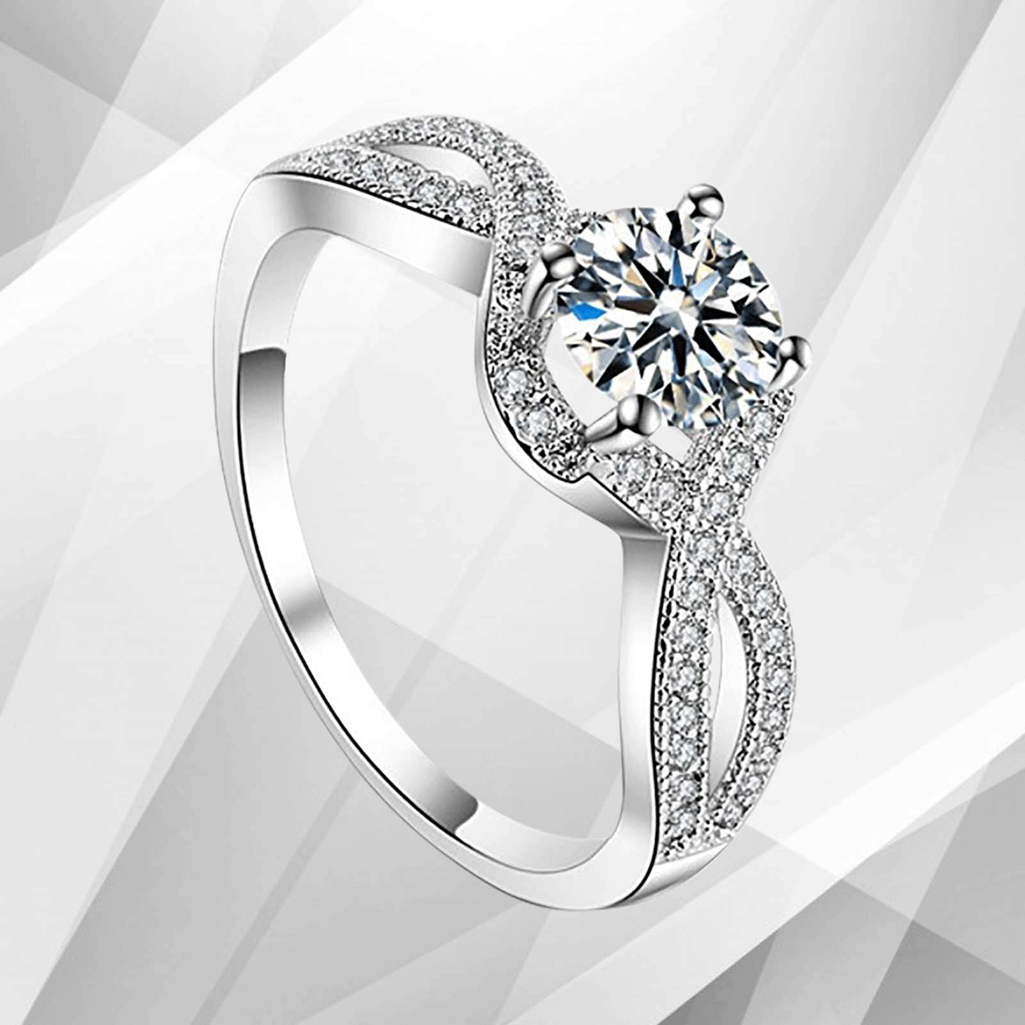 2.0Ct Round-Cut CZ Diamond Solitaire Bridal Engagement Ring 18Ct White