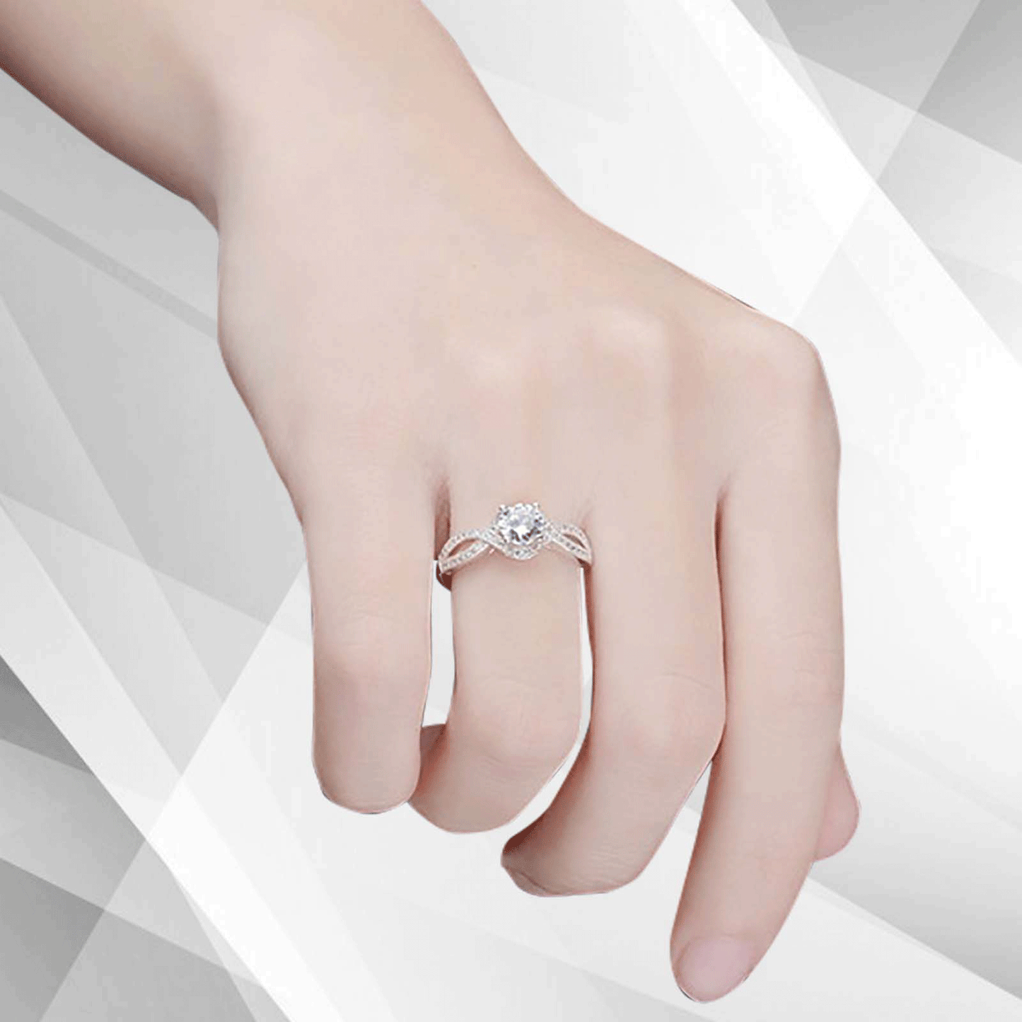 2.0Ct Round-Cut CZ Diamond Solitaire Bridal Engagement Ring 18Ct White