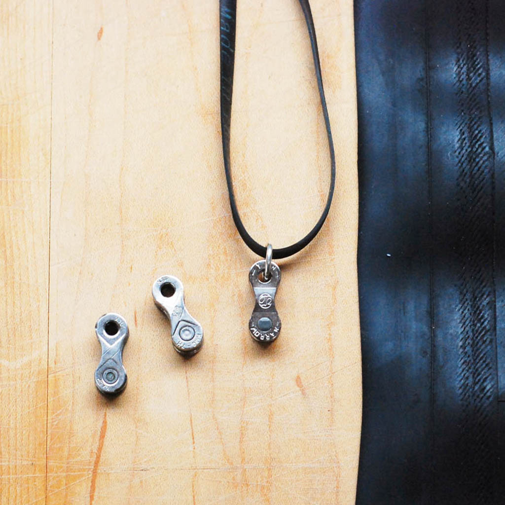 Lone Rider Recycled Bike Chain Pendant Necklace