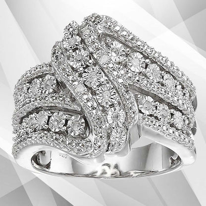 0.35Ct 115 Sparkling CZ Diamonds Bridal Engagement Band Ring 18K White