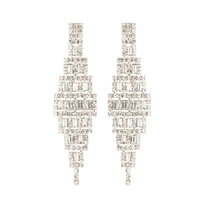 RHINESTONE BAGUETTE WEDDING EARRINGS