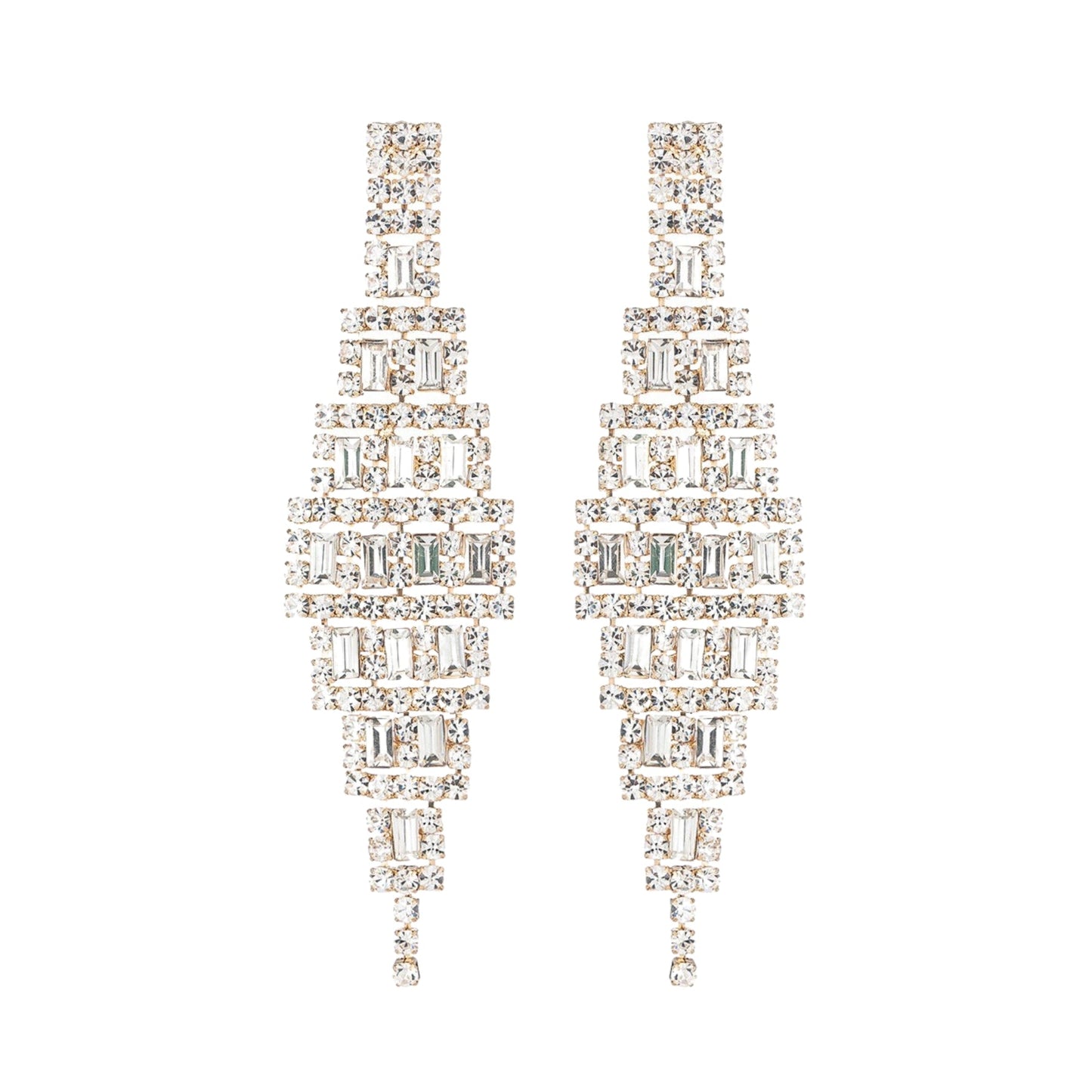 RHINESTONE BAGUETTE WEDDING EARRINGS