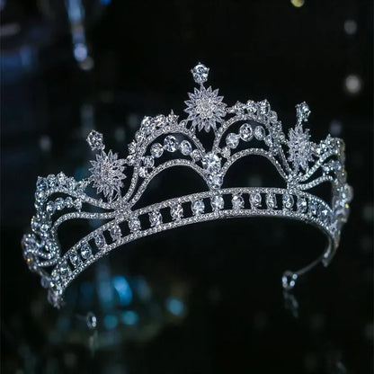 Luxury Diverse Silver Color Crystal Bridal Tiaras Crown Rhinestone