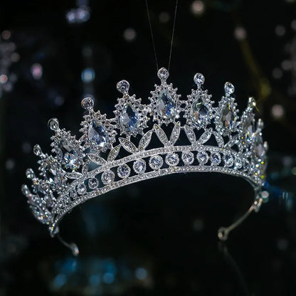 Luxury Diverse Silver Color Crystal Bridal Tiaras Crown Rhinestone