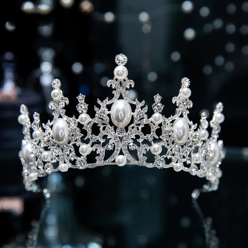 Luxury Diverse Silver Color Crystal Bridal Tiaras Crown Rhinestone