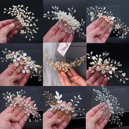 Handmade Bride Hair Pin: Alloy, Pearl Beads, and Crystal Barrette for Women