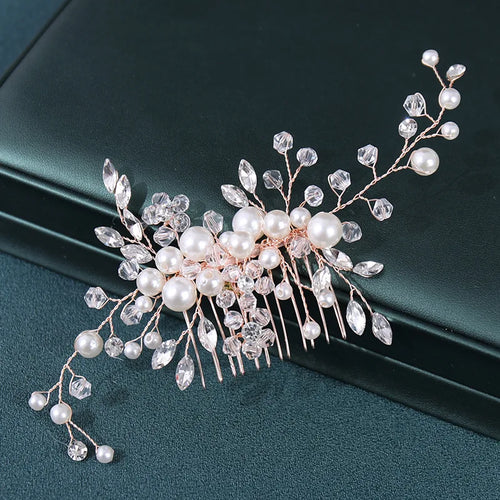 Handmade Bride Hair Pin: Alloy, Pearl Beads, and Crystal Barrette for Women