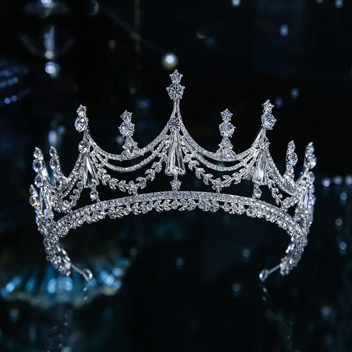 Luxury Diverse Silver Color Crystal Bridal Tiaras Crown Rhinestone