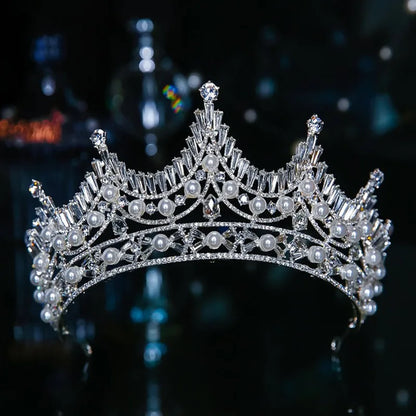 Luxury Diverse Silver Color Crystal Bridal Tiaras Crown Rhinestone