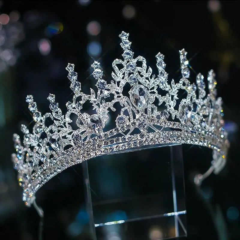 Luxury Diverse Silver Color Crystal Bridal Tiaras Crown Rhinestone