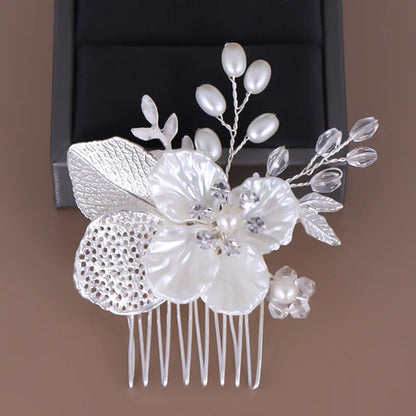 Handmade Bride Hair Pin: Alloy, Pearl Beads, and Crystal Barrette for Women