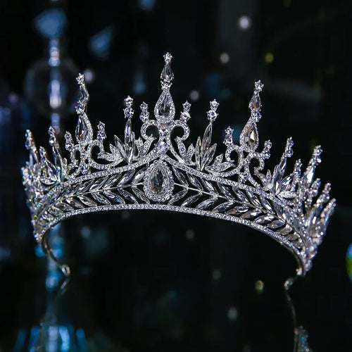 Luxury Diverse Silver Color Crystal Bridal Tiaras Crown Rhinestone