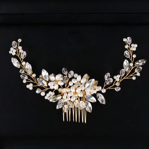 Handmade Bride Hair Pin: Alloy, Pearl Beads, and Crystal Barrette for Women