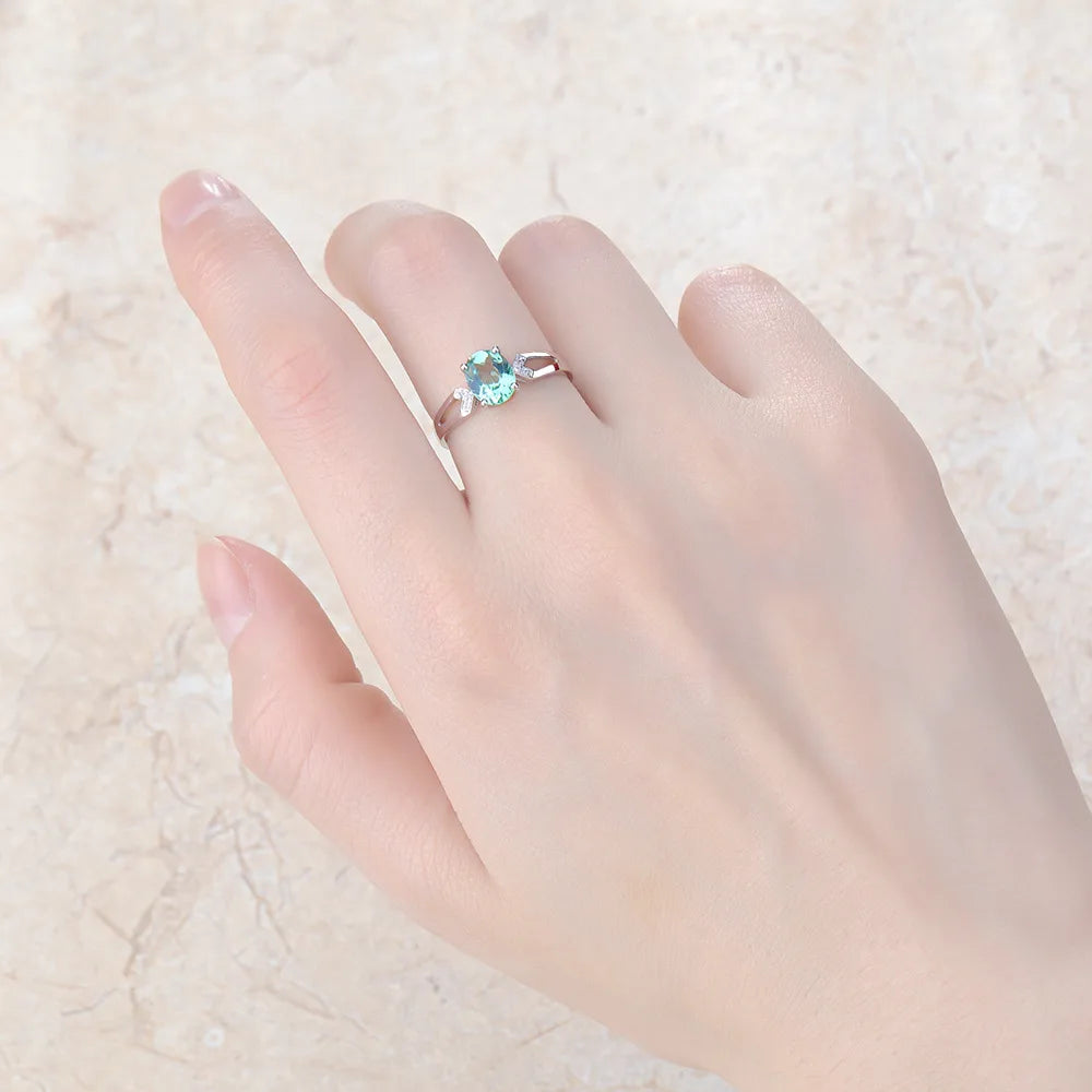 Natural Turquoise/Green Heart-Shaped Rings Made of Genuine 925 Sterling Silver