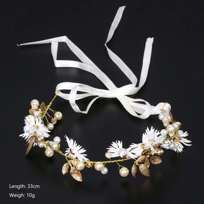 New Wedding Hair Accessories Crystal Pearl Hair Belt Wedding Bridal