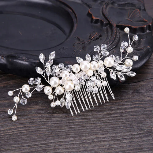 Handmade Bride Hair Pin: Alloy, Pearl Beads, and Crystal Barrette for Women