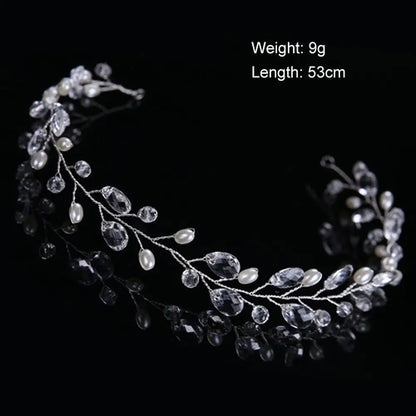 New Wedding Hair Accessories Crystal Pearl Hair Belt Wedding Bridal