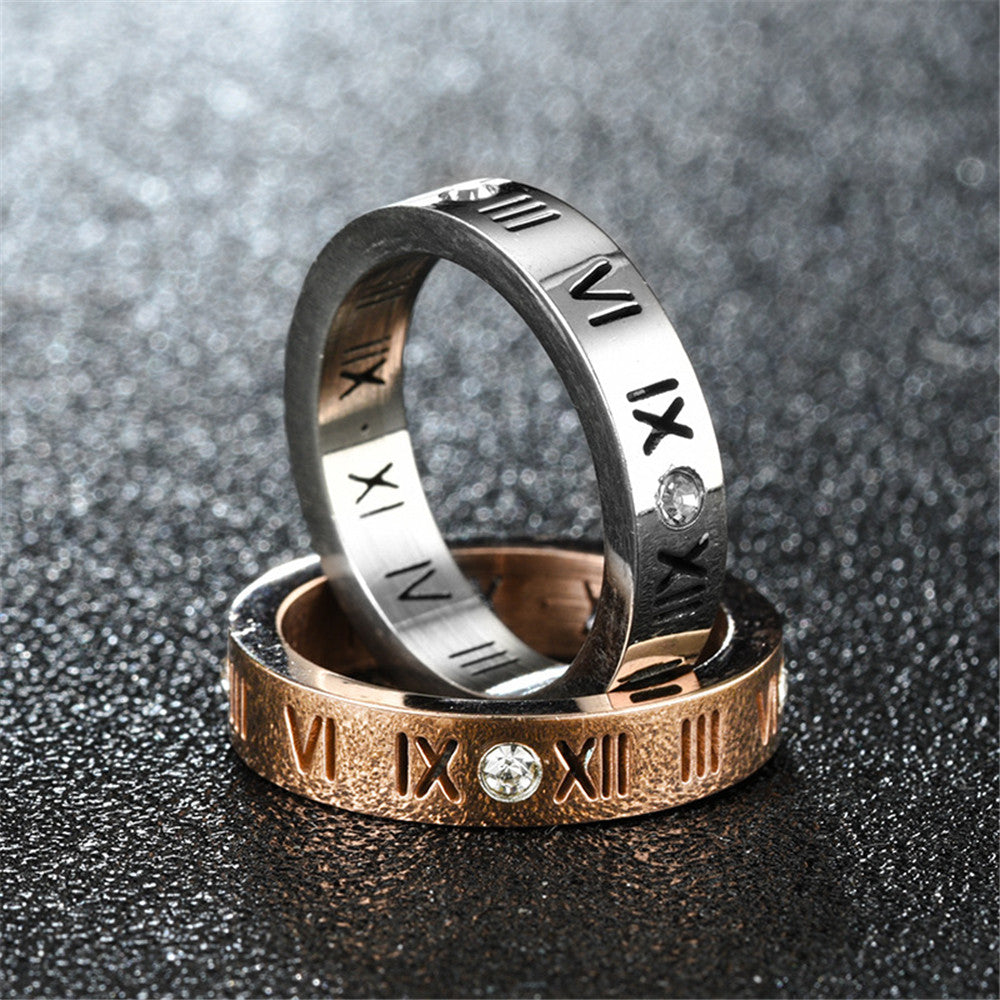 Luxury Roman Numeral Necklace Earring Bracelet Ring Set For Women