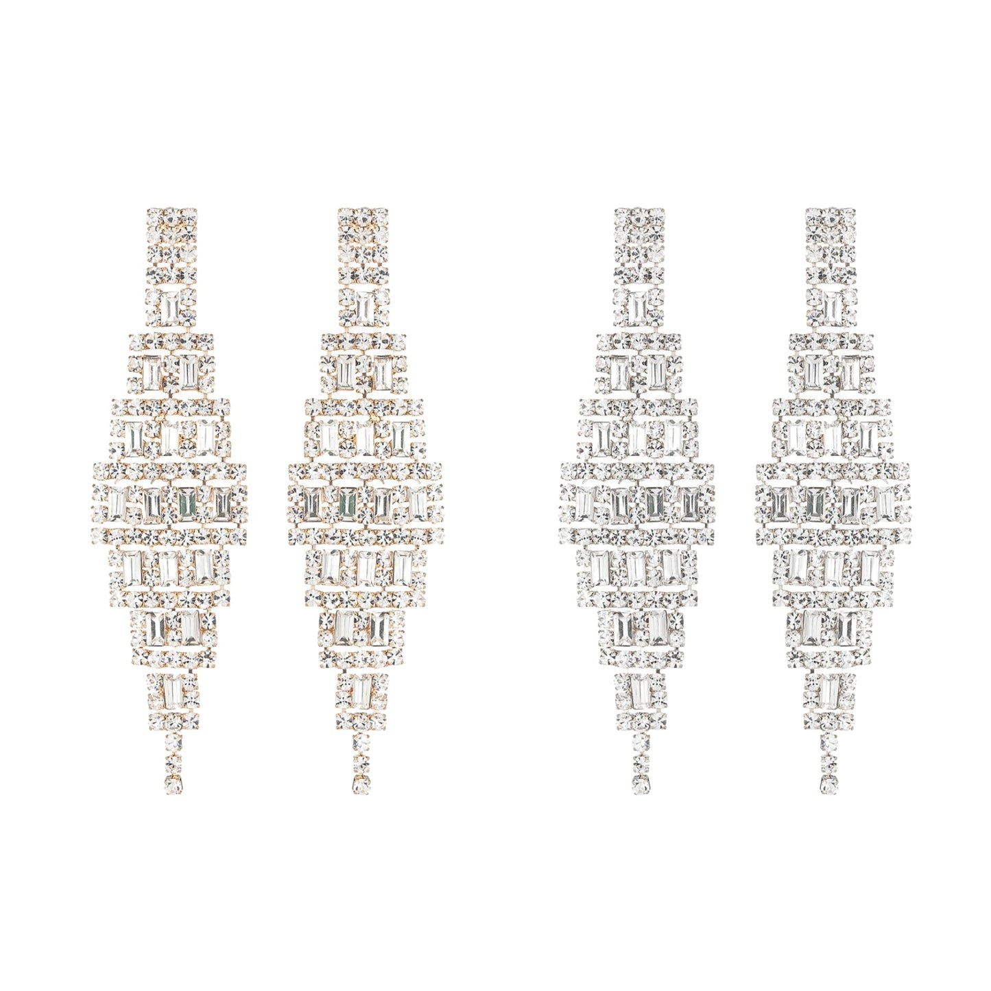 RHINESTONE BAGUETTE WEDDING EARRINGS