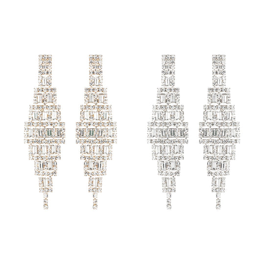 RHINESTONE BAGUETTE WEDDING EARRINGS