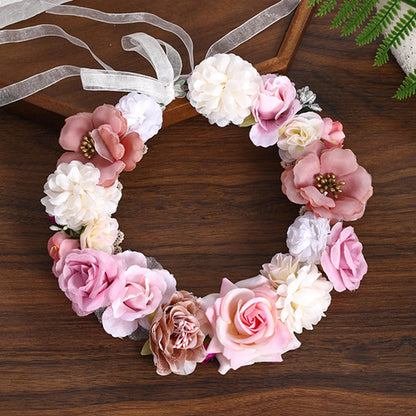 Girl Flower Wreaths Garland Crown Diadem Wedding Baroque Hairband hair