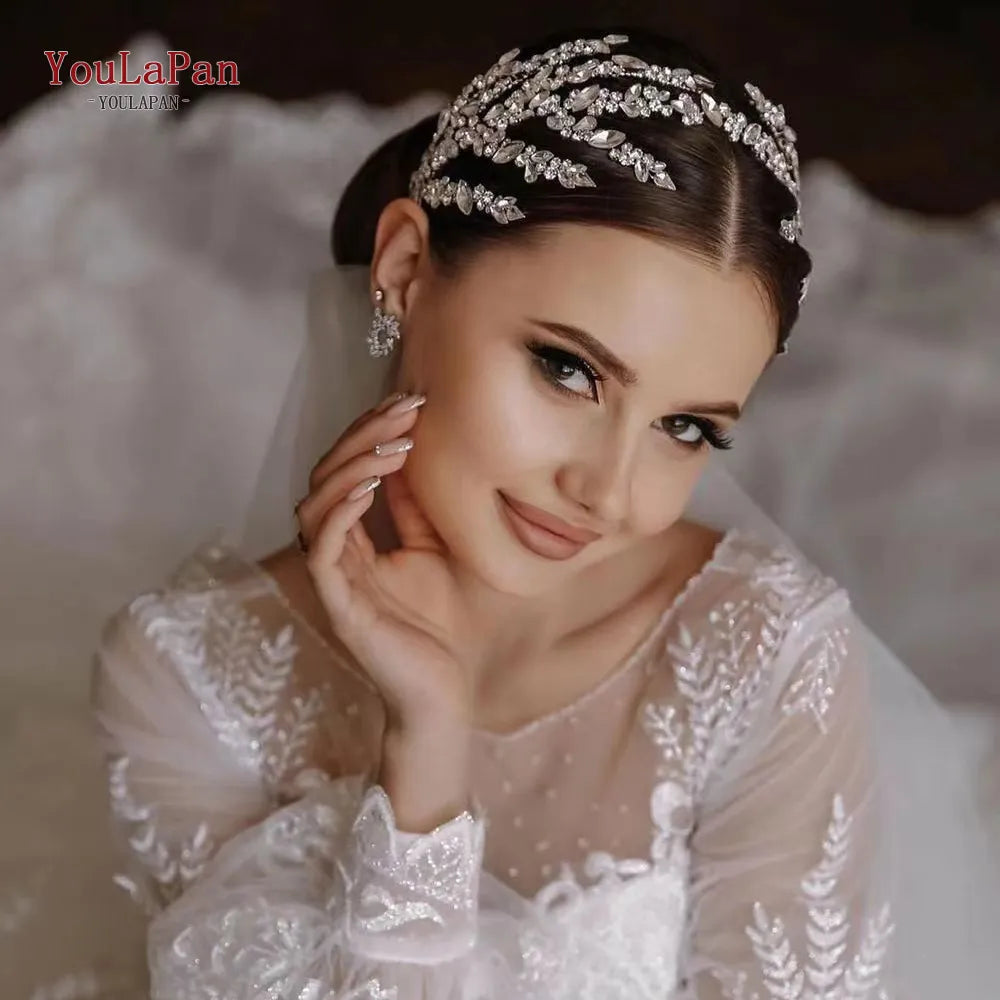 YouLaPan HP425 Bridal Headband Wedding Crowns Bride Tiara and