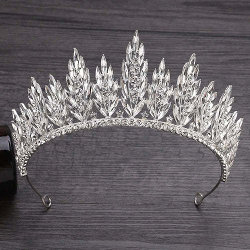 Luxury Diverse Silver Color Crystal Bridal Tiaras Crown Rhinestone