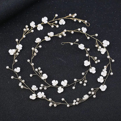 New Wedding Hair Accessories Crystal Pearl Hair Belt Wedding Bridal