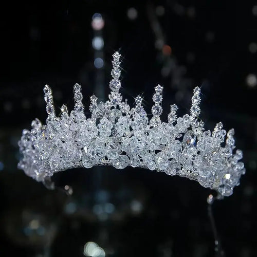 Luxury Diverse Silver Color Crystal Bridal Tiaras Crown Rhinestone