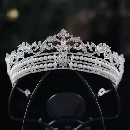 Luxury Diverse Silver Color Crystal Bridal Tiaras Crown Rhinestone