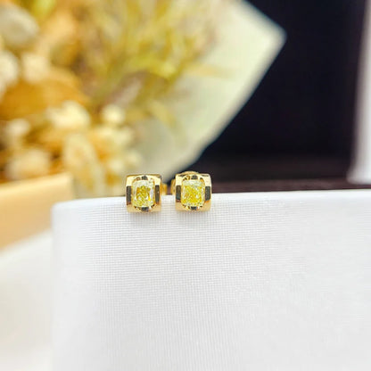 YM2024 diamonds 0.32ct Solid 18K White Gold Nature Yellow Diamonds