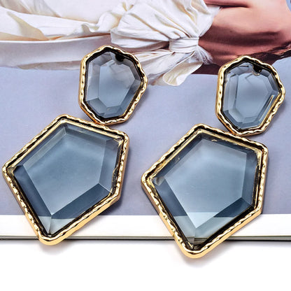 Premium Clear Pure Resin Statement Drop Earrings