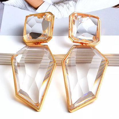 Premium Clear Pure Resin Statement Drop Earrings