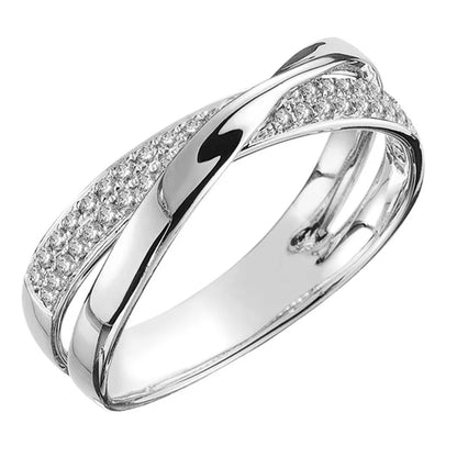 Simple and Personalized X-shaped Dual Color Women's Sterling Silver