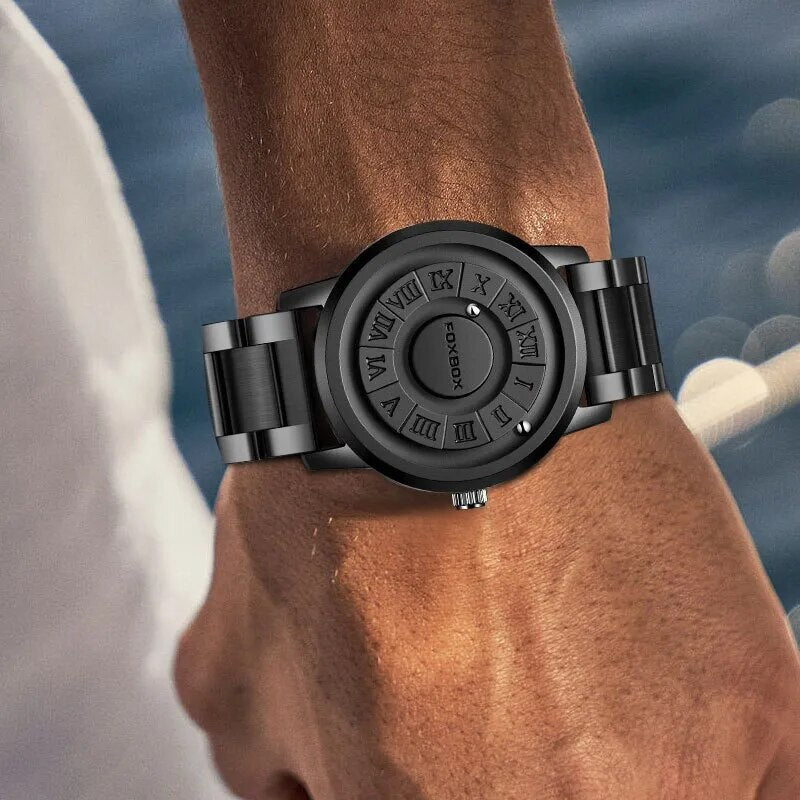 Discover the innovative LIGE Luxury Men's Watch with Scrolling Pointer and Magnetic Force, blending style with sporty functionality