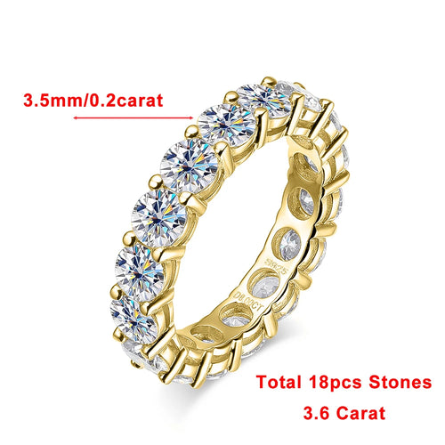 2.2 CT Moissanite Eternity Rings for Women Men 925 Sterling Silver