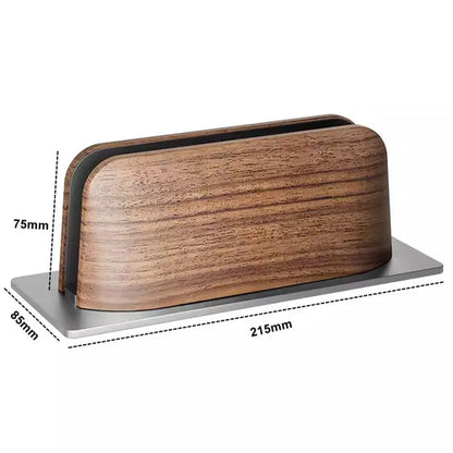 Walnut Wood Vertical Laptop Stand, Adjustable for 10-17 inch MacBooks