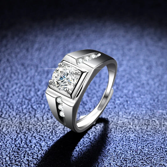 1 Carat Moissanite Ring 925 Silver Rings For Men Gift Eternity