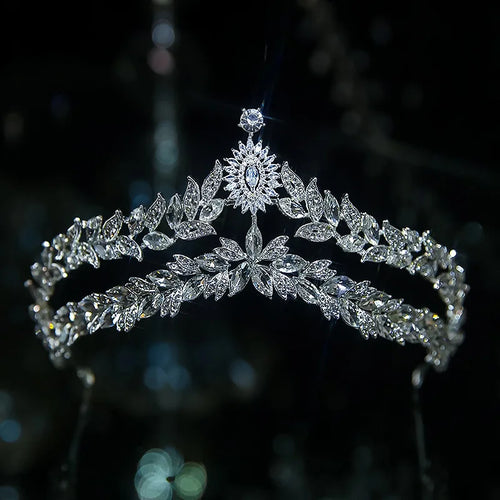 Luxury Diverse Silver Color Crystal Bridal Tiaras Crown Rhinestone