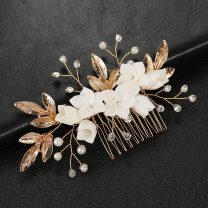 Handmade Bride Hair Pin: Alloy, Pearl Beads, and Crystal Barrette for Women