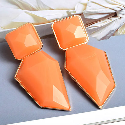 Premium Clear Pure Resin Statement Drop Earrings