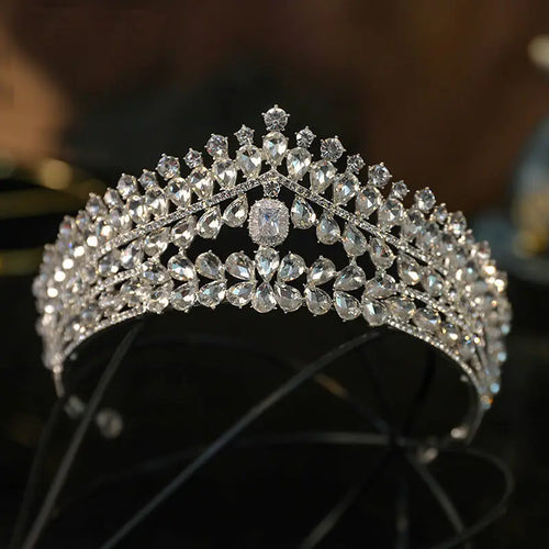 Luxury Diverse Silver Color Crystal Bridal Tiaras Crown Rhinestone