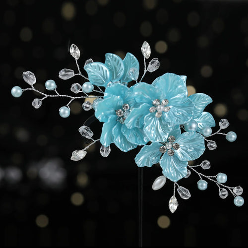 Crystal Pearl Flower Hair Clips Elegant Headwear For Women Precious