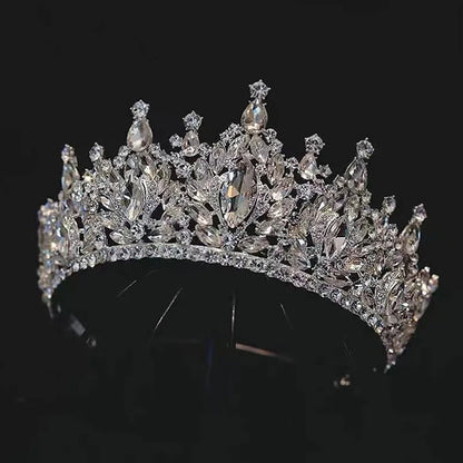 Luxury Diverse Silver Color Crystal Bridal Tiaras Crown Rhinestone